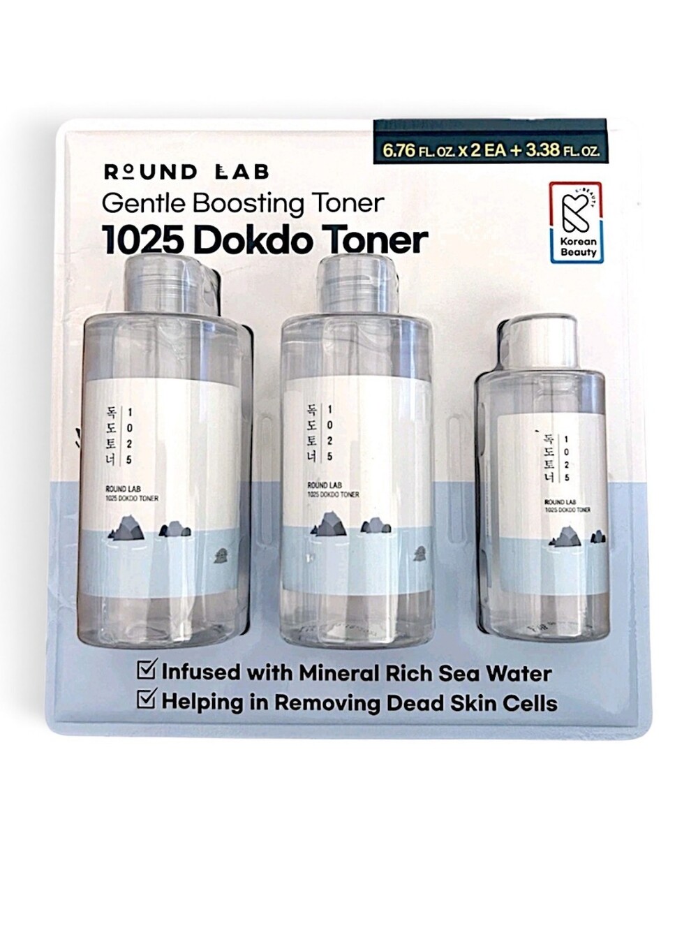 ROUND LAB 1025 Dokdo Toner K-Beauty 3 Piece Value Set 500mL New